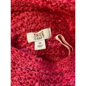 TRUECRAFT  2X  Cowlneck Pink Pullover. 34in L 34in chest. Machine Wash.MSRP$44.